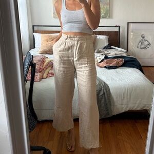 Zara Size XS linen pants Beige